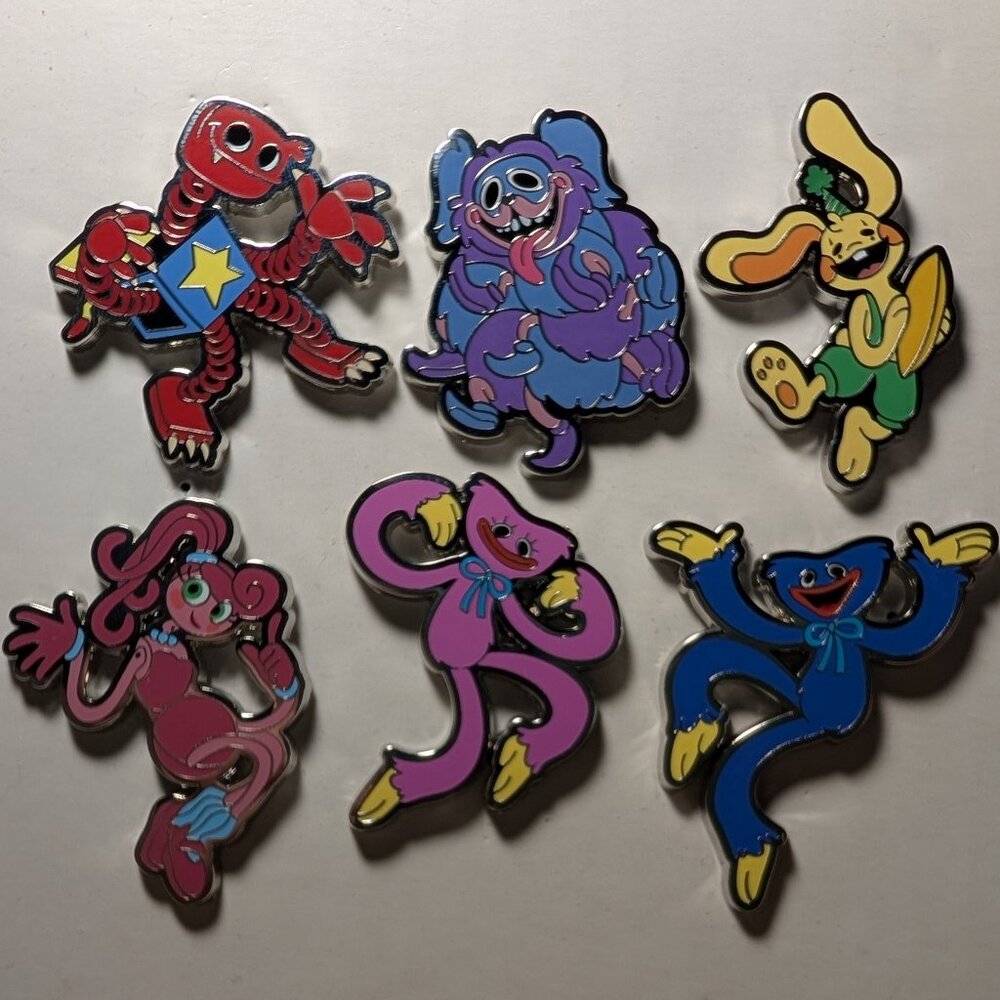Poppy Playtime Mystery Series Enamel Pins Full Set Of 6 Official Lapel Badges
